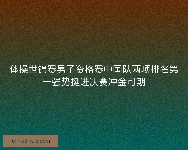 体操世锦赛男子资格赛中国队两项排名第一强势挺进决赛冲金可期