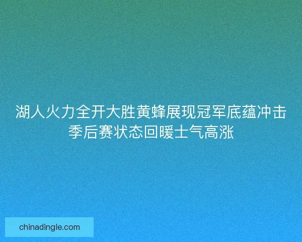 湖人火力全开大胜黄蜂展现冠军底蕴冲击季后赛状态回暖士气高涨